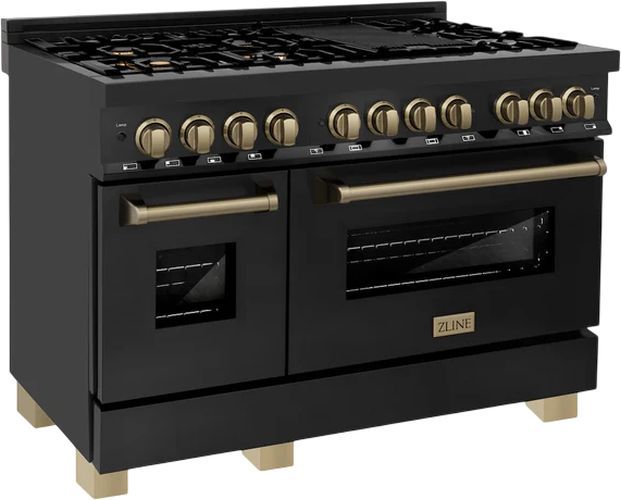 ZLINE Autograph Edition 48" Black Stainless Steel Pro Style Dual Fuel Range-2