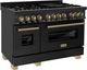 ZLINE Autograph Edition 48" Black Stainless Steel Pro Style Dual Fuel Range-2