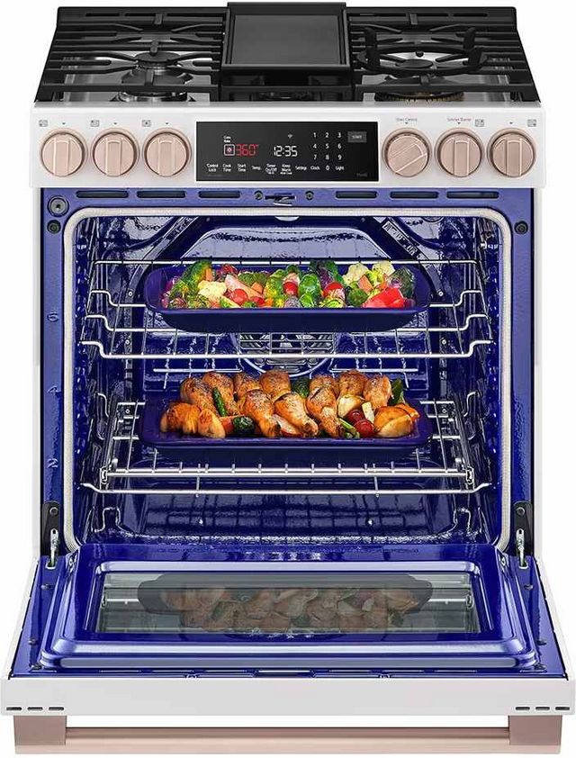 Cuisinière au gaz encastrée de 30 po LG Studio® de 6.3 pi³ - Blanc essence-16