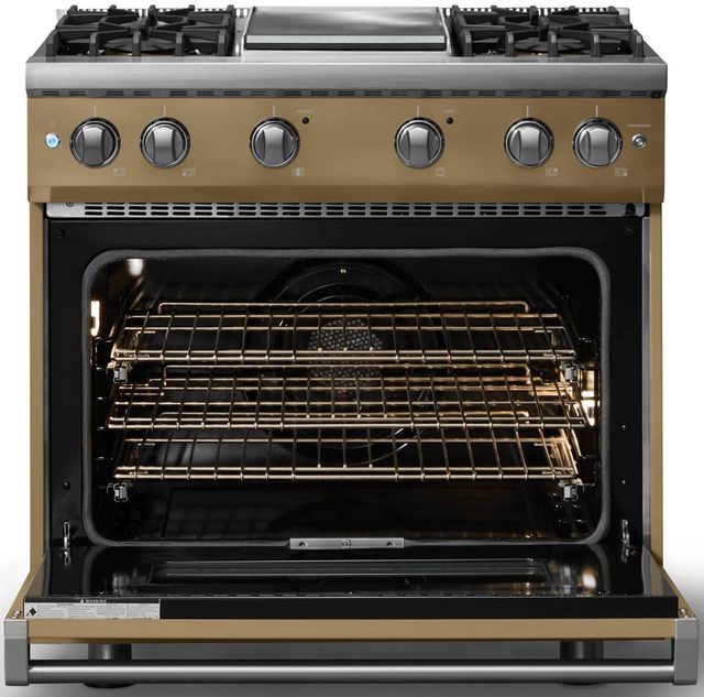 Viking® 5 Series 36" Golden Hour Pro Style Gas (LP) Range with Polished Chrome Trim-1