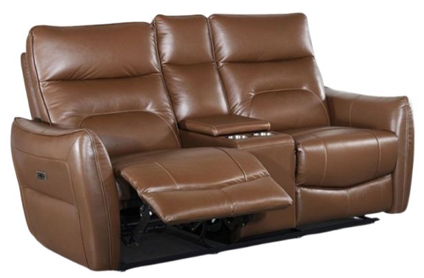 Furniture of America® Terentius Caramel Brown Power Reclining Loveseat-0