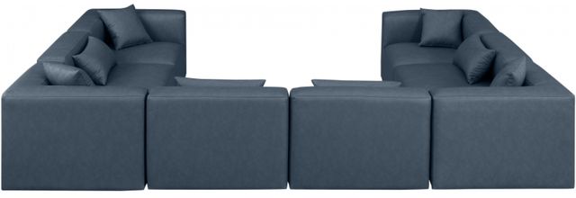 Meridian Furniture Cube 8-Piece Navy Blue Vegan Leather Sectional-3