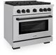 ZLINE Autograph Edition Paramount 36" Stainless Steel Pro Style Dual Fuel Range with Matte Black Accents-1