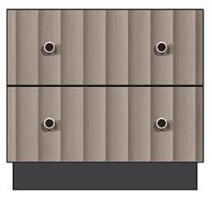 Country View Woodworking Customizable American Modern 24" 2-Drawer Silver Knob Plinth Base Nightstand