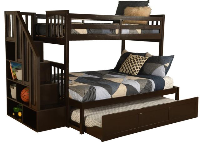 Kodiak Furniture Kelcie Dark Chocolate Twin/Twin Bunk Youth Bed with Trundle and Tray-0