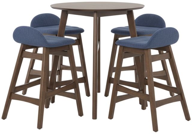 Liberty Furniture Space Savers 5-Piece Blue Jean Denim/Satin Walnut Gathering Table Set-0