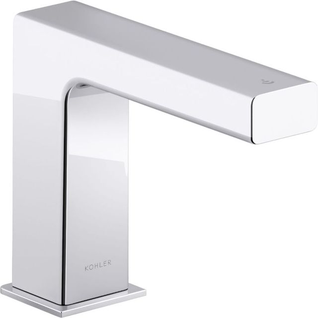 KOHLER® Strayt™ Polished Chrome Touchless Single-Hole Lavatory Faucet with Kinesis® Sensor Technology, DC-Powered, 0.35 GPM-0