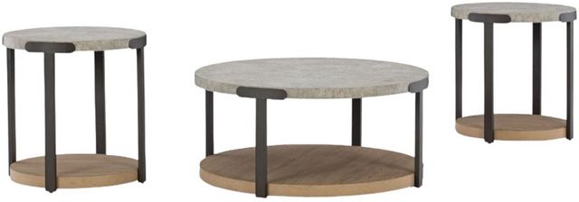 Signature Design by Ashley® Darthurst 3-Piece Gray Occational Table Set with Light Brown Base-0
