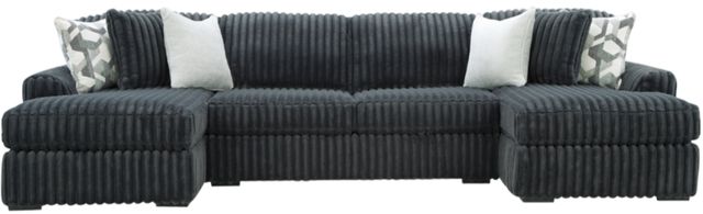 Signature Design by Ashley® Midnight Madness 3-Piece Gunmetal Double Chaise Sectional-0
