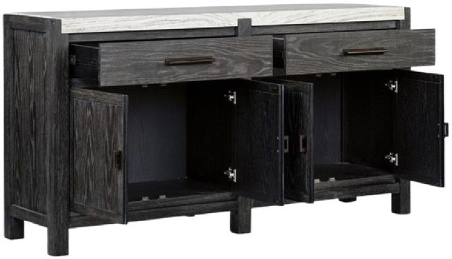 Magnussen Home® Plum Creek Ravenwood Black Sideboard with Marble Top-3