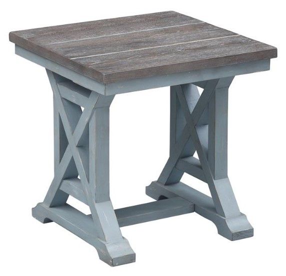 Coastal Views End Table- Glacier Blue