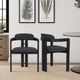 Armen Living Jazmin 2-Piece Charcoal/Vintage Black Dining Arm Chair Set-1