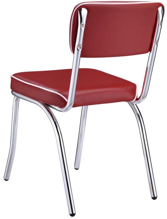 Coaster® Retro 5-Piece Red/White Oval Dining Table Set-3