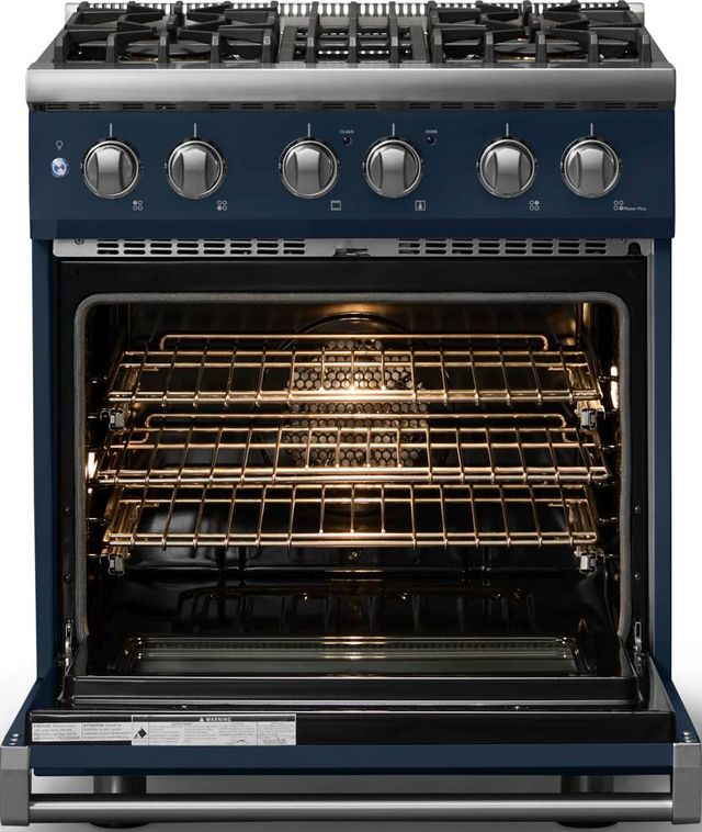 Viking® 5 Series 30" Slate Blue Pro Style Dual Fuel (NG) Range with Polished Chrome Trim-1