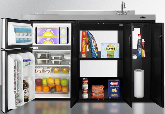Summit® 54" Black and Stainless Steel All-In-One Kitchenette-4