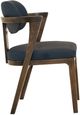 International Furniture Direct Zaphiro Blue/Brown Leather Dining Arm Chair-3
