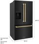 ZLINE Autograph Edition 36" 28.9 Cu. Ft. Black Stainless Steel Freestanding French Door Refrigerator-2