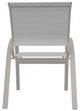 Telescope Casual Aruba Abalone/Warm Gray Aluminum/Fabric Outdoor Sling Stacking Cafe Chair-3