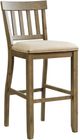 Elements International Stone Hazelnut/Tan Slat Back Bar Stool-0
