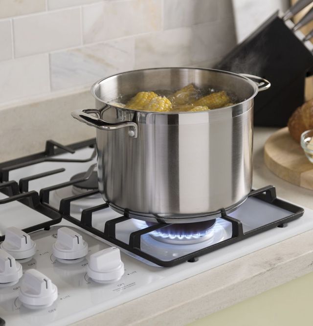 GE® 36" White Built-In Gas Cooktop-8