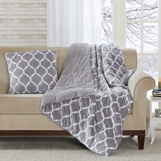 Olliix by Madison Park Ogee Grey Square Pillow-2