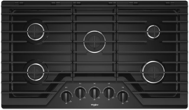 Whirlpool® 36" Black Gas Cooktop-0