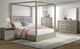 Elements International Arcadia Grey Queen Upholstered Canopy Bed-2