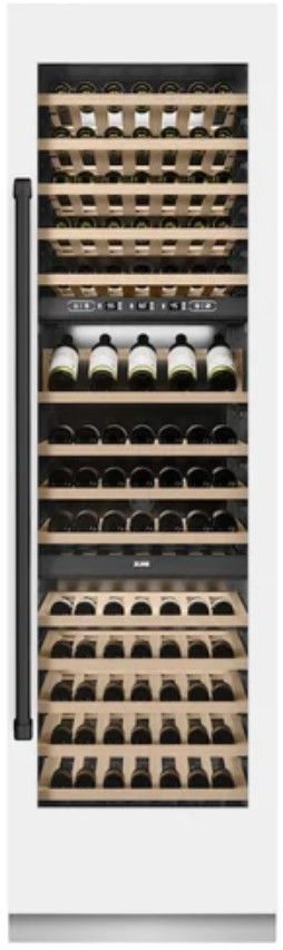 ZLINE Autograph Edition 24" 12.4 Cu. Ft. Triple Zone 100 Bottle Column Wine Cooler in White Matte and Matte Black Accents-3
