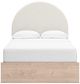 Signature Design by Ashley® Shapella Tan/White Youth Full Upholstered Panel Bed-1