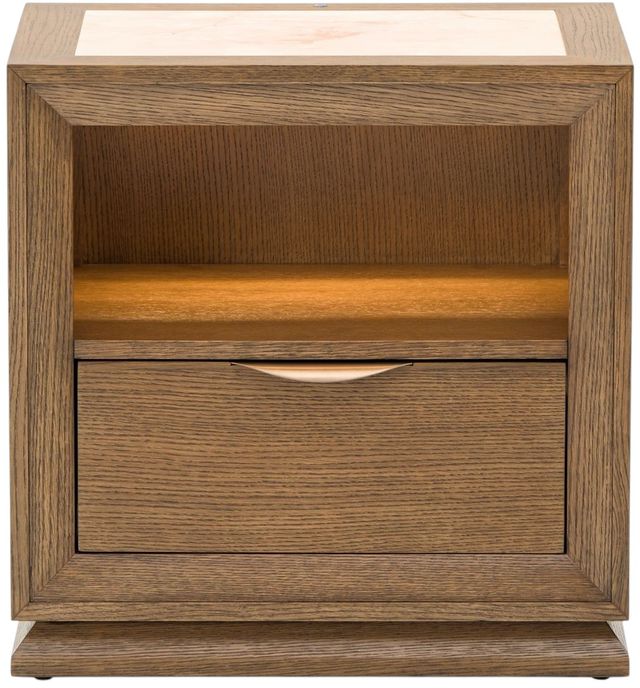 Michael Amini® Portrait Sienna Brown 1-Drawer Nightstand with LED Lights-3