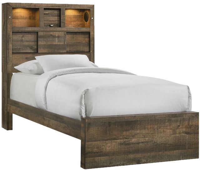 Elements International Bailey Music Walnut Twin Bed-0