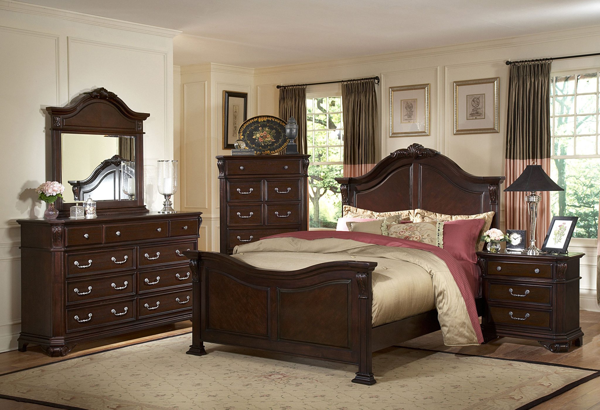 New Classic® Home Furnishings Emilie 4-Piece Tudor Brown Queen Panel Bedroom  Set with Nightstand | Hoelscher's Fine Furniture, Appliances \u0026 Electronics  | Floresville and Pleasanton, TX, image size:2048x1400