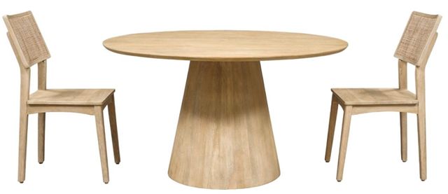 Home Trends & Design Casablanca Natural White Round Dining Table-1