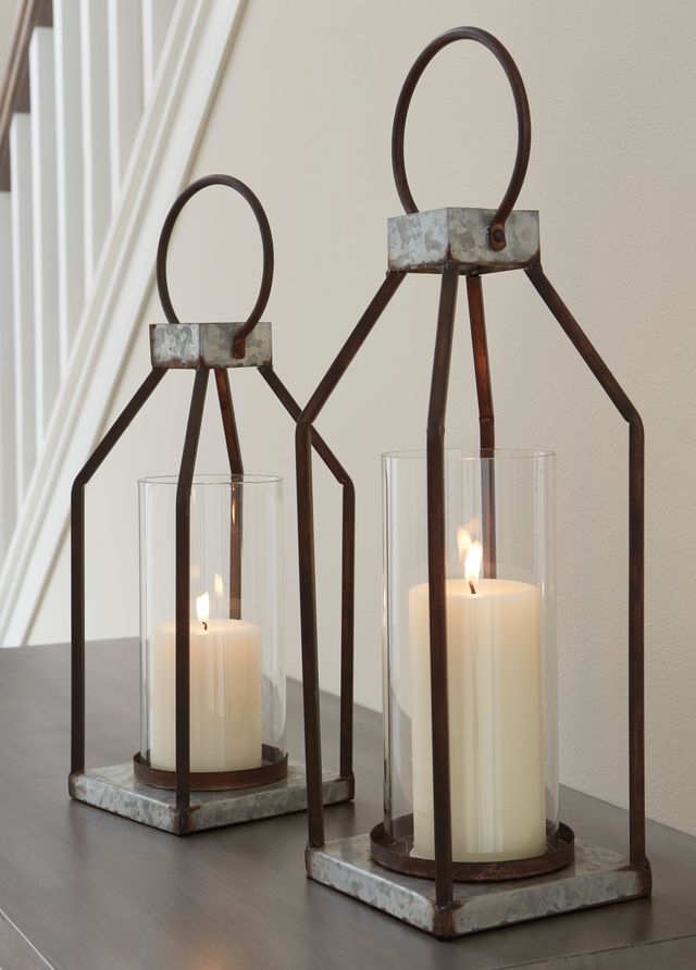 Signature Design by Ashley® Diedrick Gray/Black Lantern Set-2