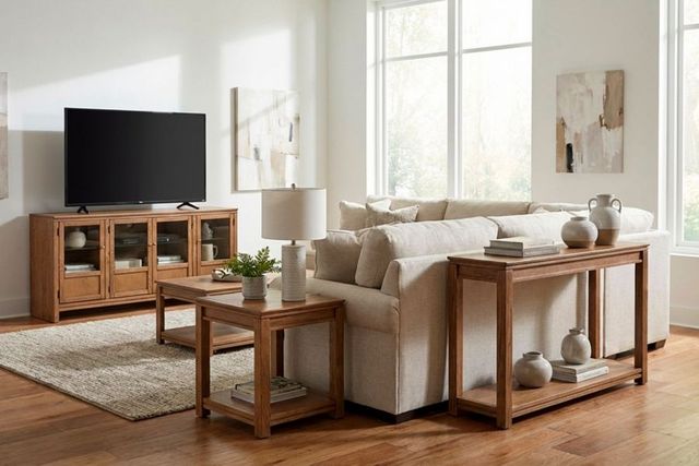 aspenhome® Sandro Brushed Bourbon 66'' Console with 4-Doors-2