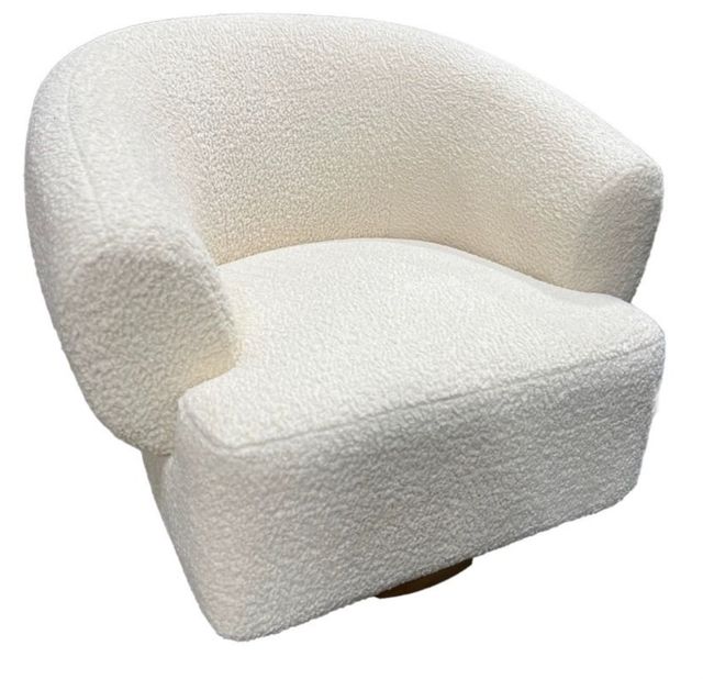 Home Trends & Design Gatsby Estelle Cream Swivel Accent Chair-0