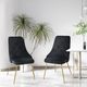 Mazin Furniture Plumeria Black/Gold Dining Side Chair -4