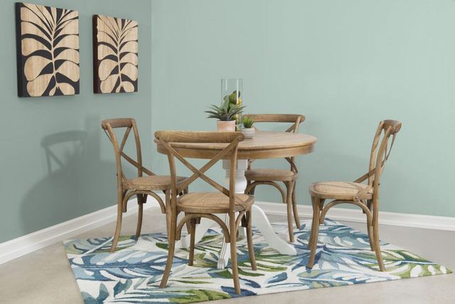 Linon Tobin Two Tone Pedestal Dinning Table -4