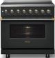 Viking® 5 Series 36" Antique Bronze Pro Style Induction Range with Brushed Brass Trim-3