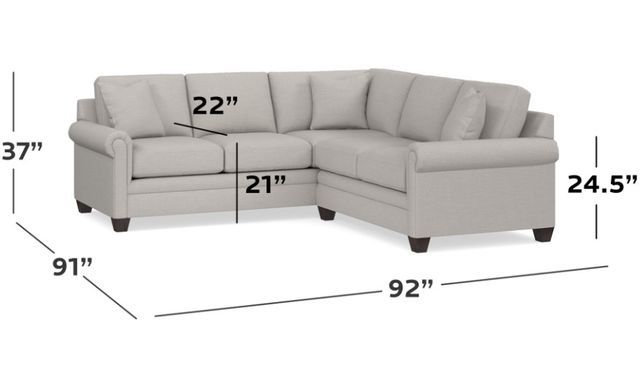 Bassett® Furniture Carolina 3-Piece Panel Arm L-Shaped Sectional Set-1