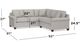Bassett® Furniture Carolina 3-Piece Panel Arm L-Shaped Sectional Set-1