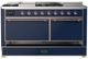 Ilve® Majestic III 60" Midnight Blue Pro Style Dual Fuel Natural Gas Range with Solid Door and Copper Trim-2