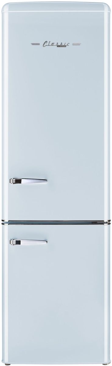Unique® Appliances Classic Retro 8.7 Cu. Ft. Powder Blue Counter Depth Bottom Freezer Refrigerator-0