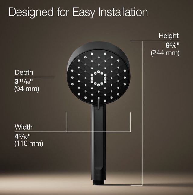 KOHLER® Awaken® G110 Matte Black 2.5 GPM 4-Function Handshower-3