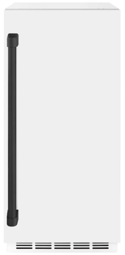ZLINE Autograph Edition 15 in. Touchstone Clear Cube Ice Maker with Drain Pump and White Matte Door with Matte Black Handle (ICCDZ-WM-15-MB)