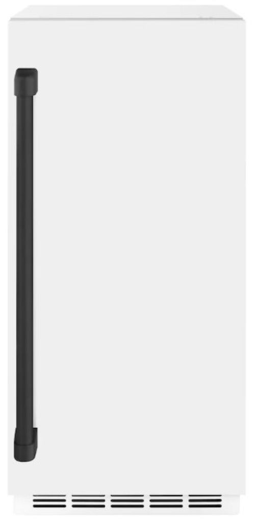 ZLINE Autograph Edition Touchstone 15" 75 lbs. White Matte Door with Matte Black Handle Clear Cube Ice Maker with Drain Pump-0