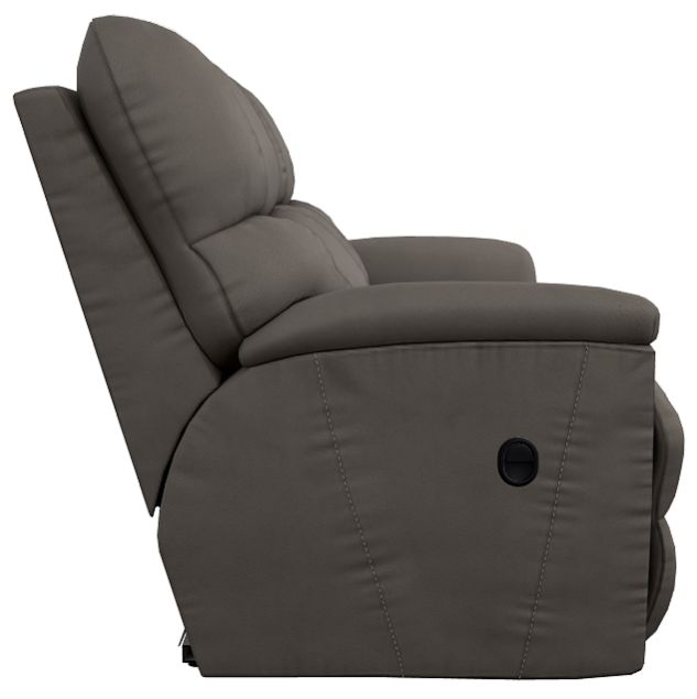 La-Z-Boy® Trouper Gray Leather Manual Reclining Loveseat-3
