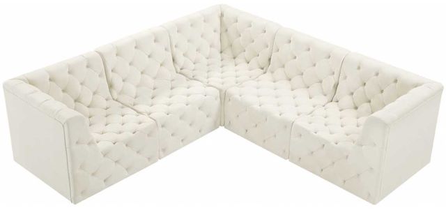 Meridian Furniture Tuft 5-Piece Cream 99" Curved Sectional-1