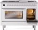 Ilve® Professional Plus II 48" White Pro Style Dual Fuel Range-4