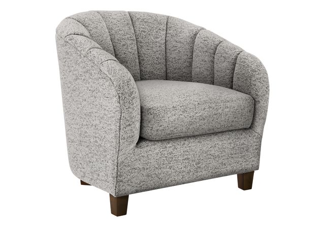Monarch Specialties Inc. Silver 31" Curved Barrel-Back Accent Chair with Wood Legs-0